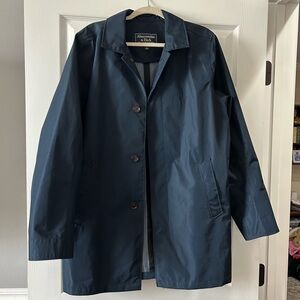 Abercrombie & Fitch Men’s Navy Blue Trench Jacket Rain Coat Large